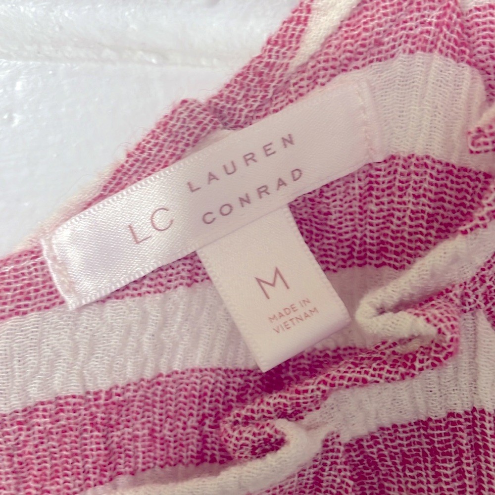 Lauren Conrad striped red summer top‎ Size M - Picture 2 of 3